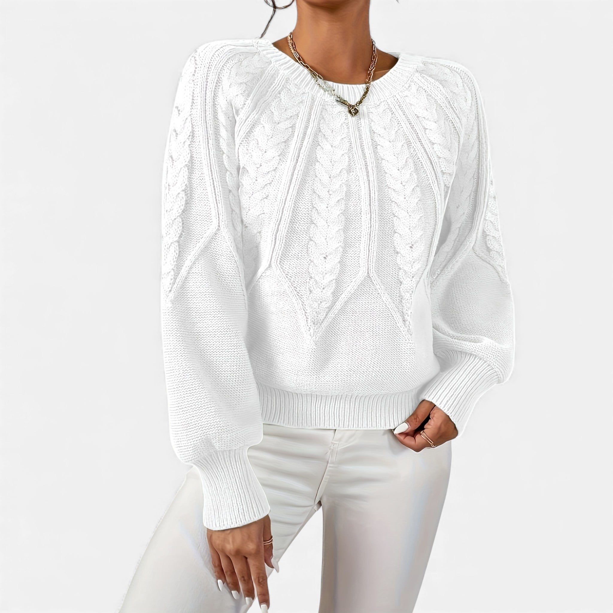 Luzeva | Women’s Heritage Cable Knit Sweater – Timeless Comfort