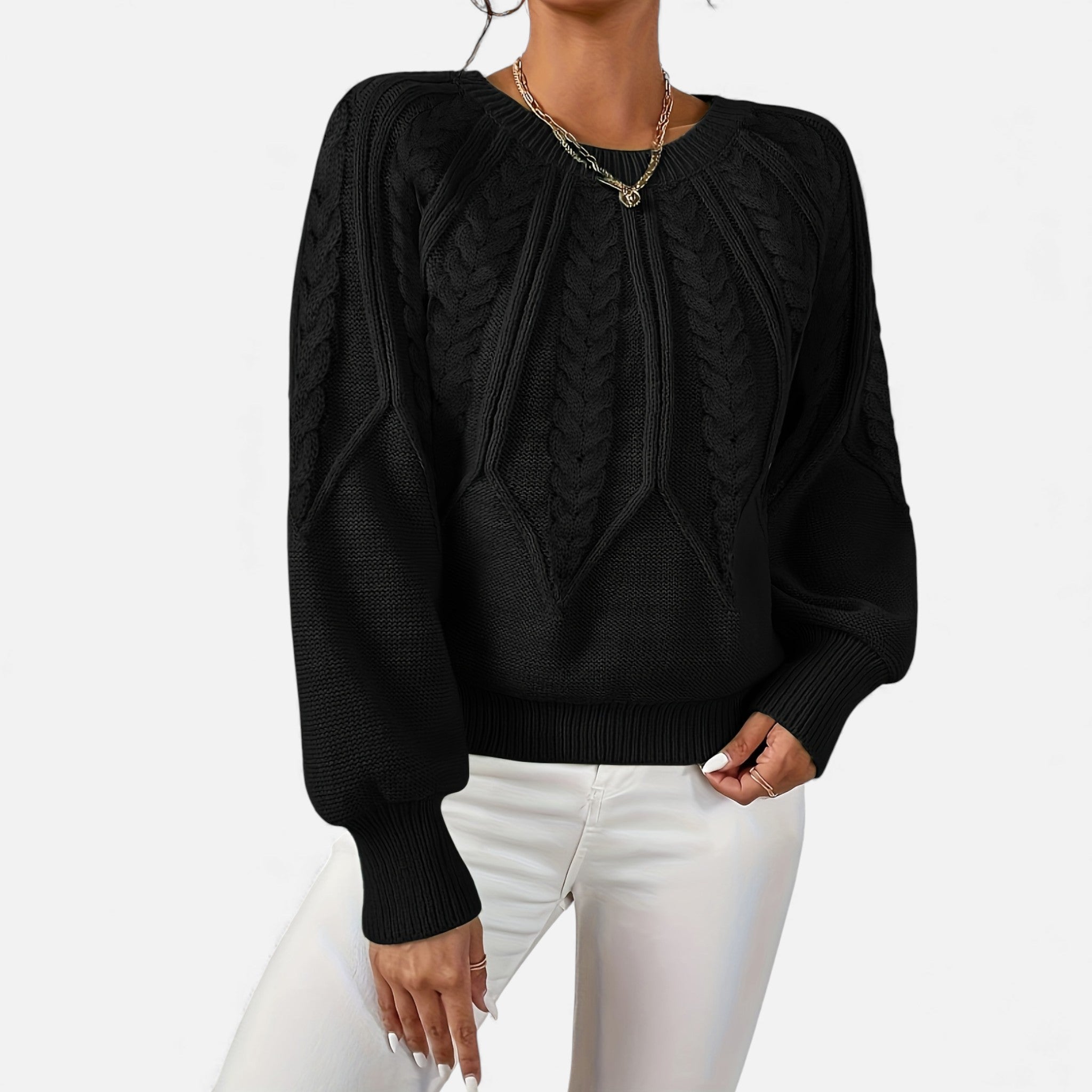 Luzeva | Women’s Heritage Cable Knit Sweater – Timeless Comfort