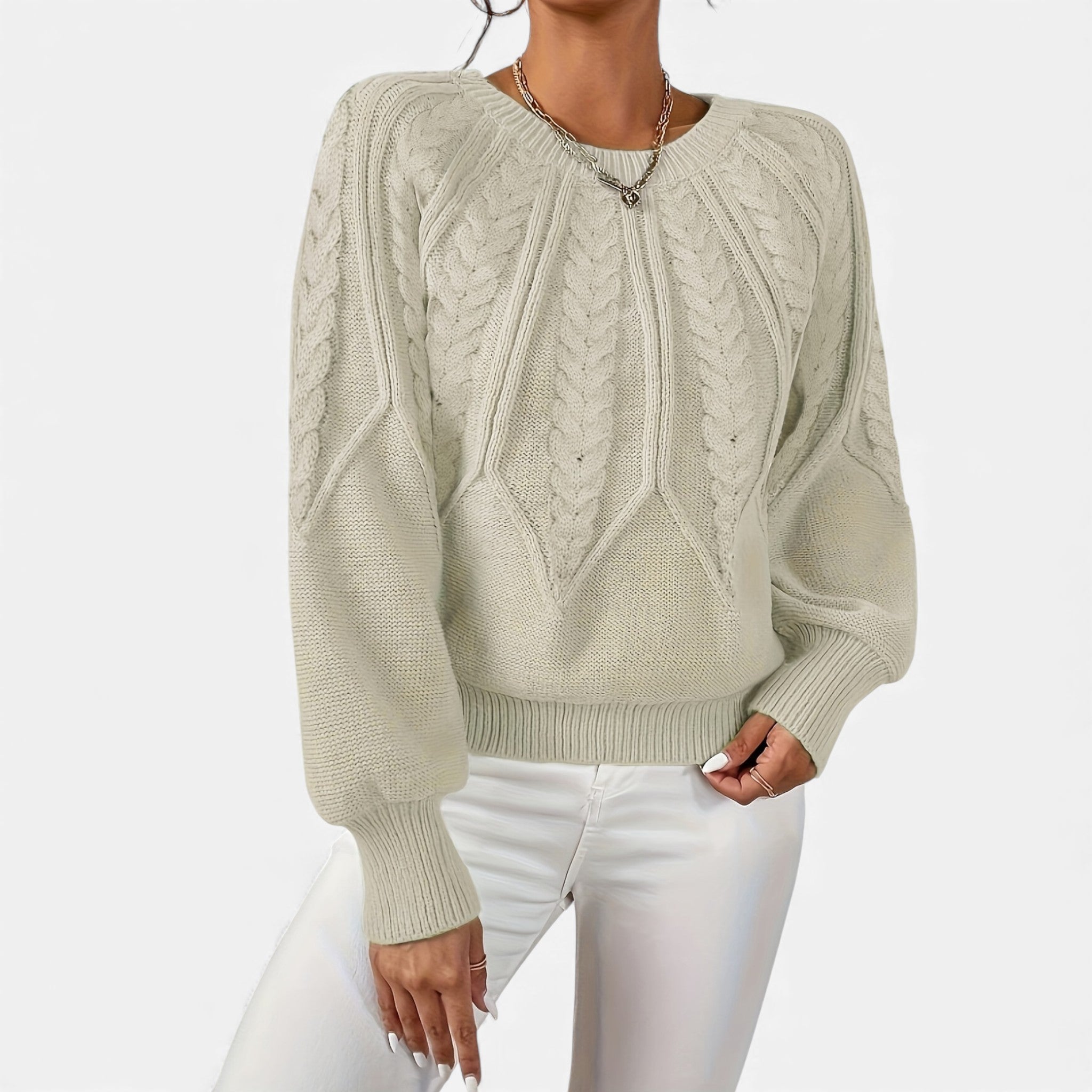 Luzeva | Women’s Heritage Cable Knit Sweater – Timeless Comfort