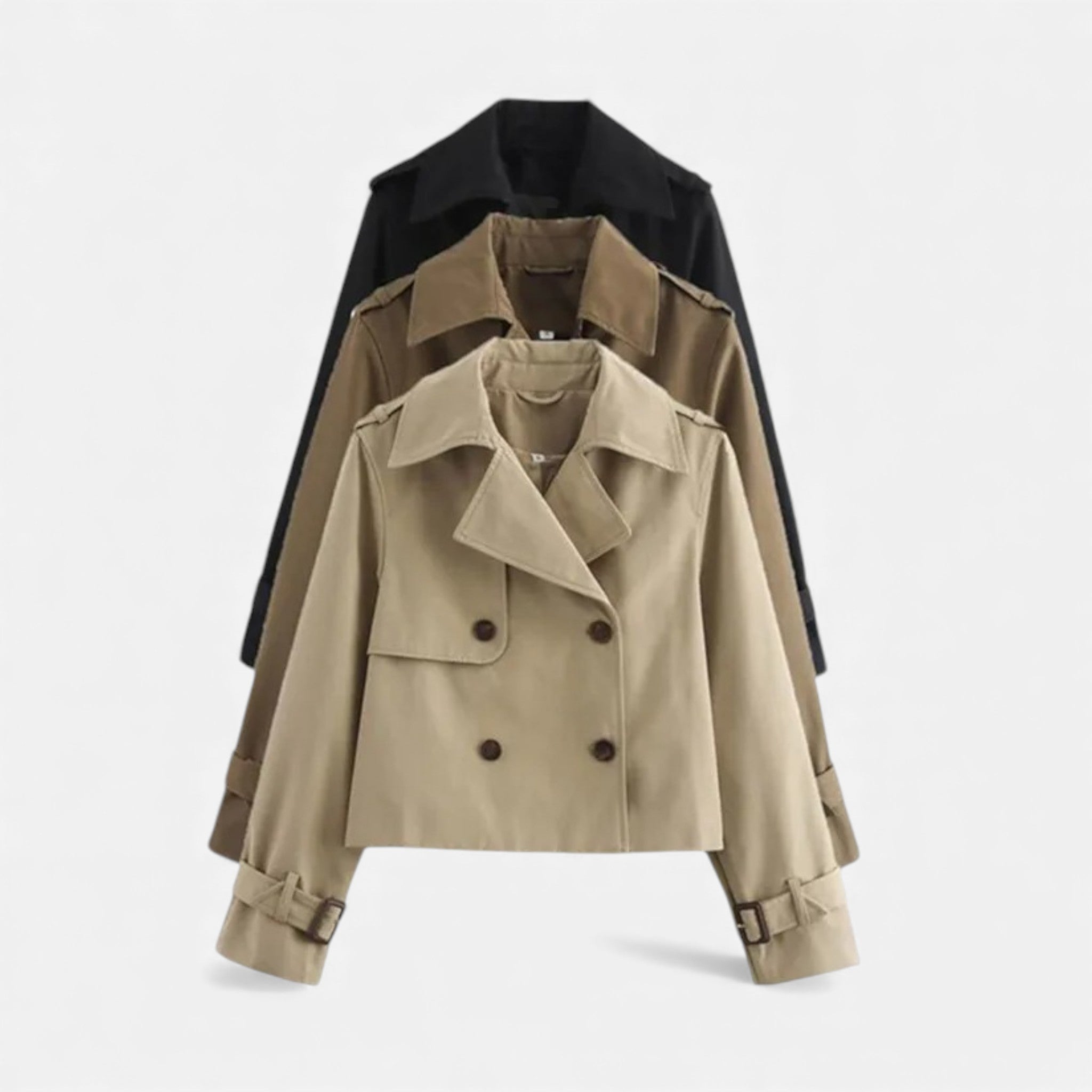 Luzeva | Women’s Heritage Trench Jacket Elegant Cropped Fit