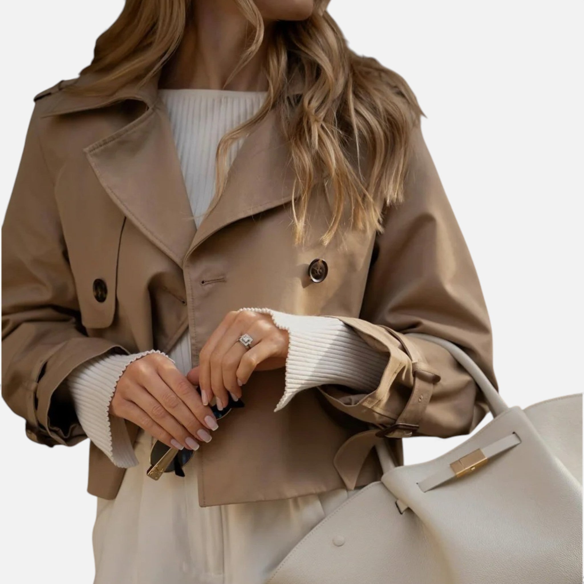 Luzeva | Women’s Heritage Trench Jacket Elegant Cropped Fit