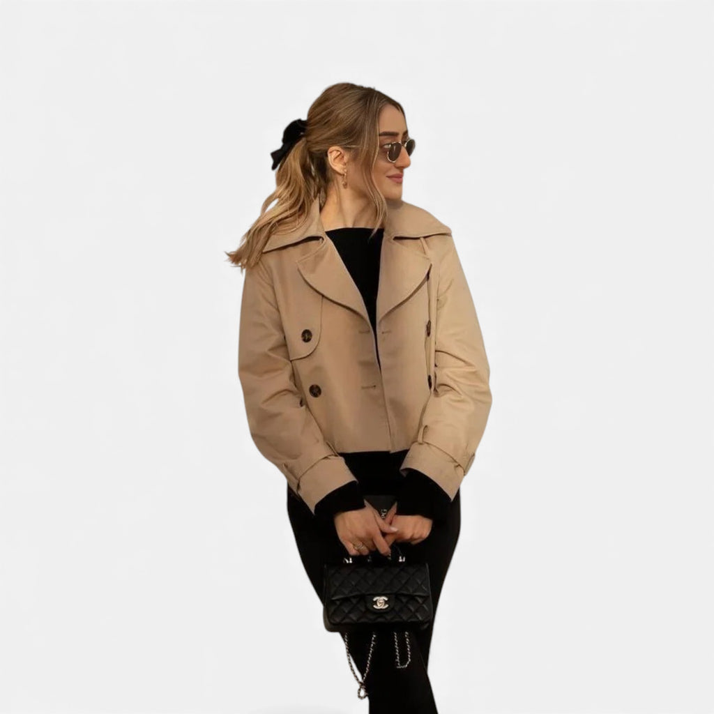 Luzeva | Women’s Heritage Trench Jacket Elegant Cropped Fit