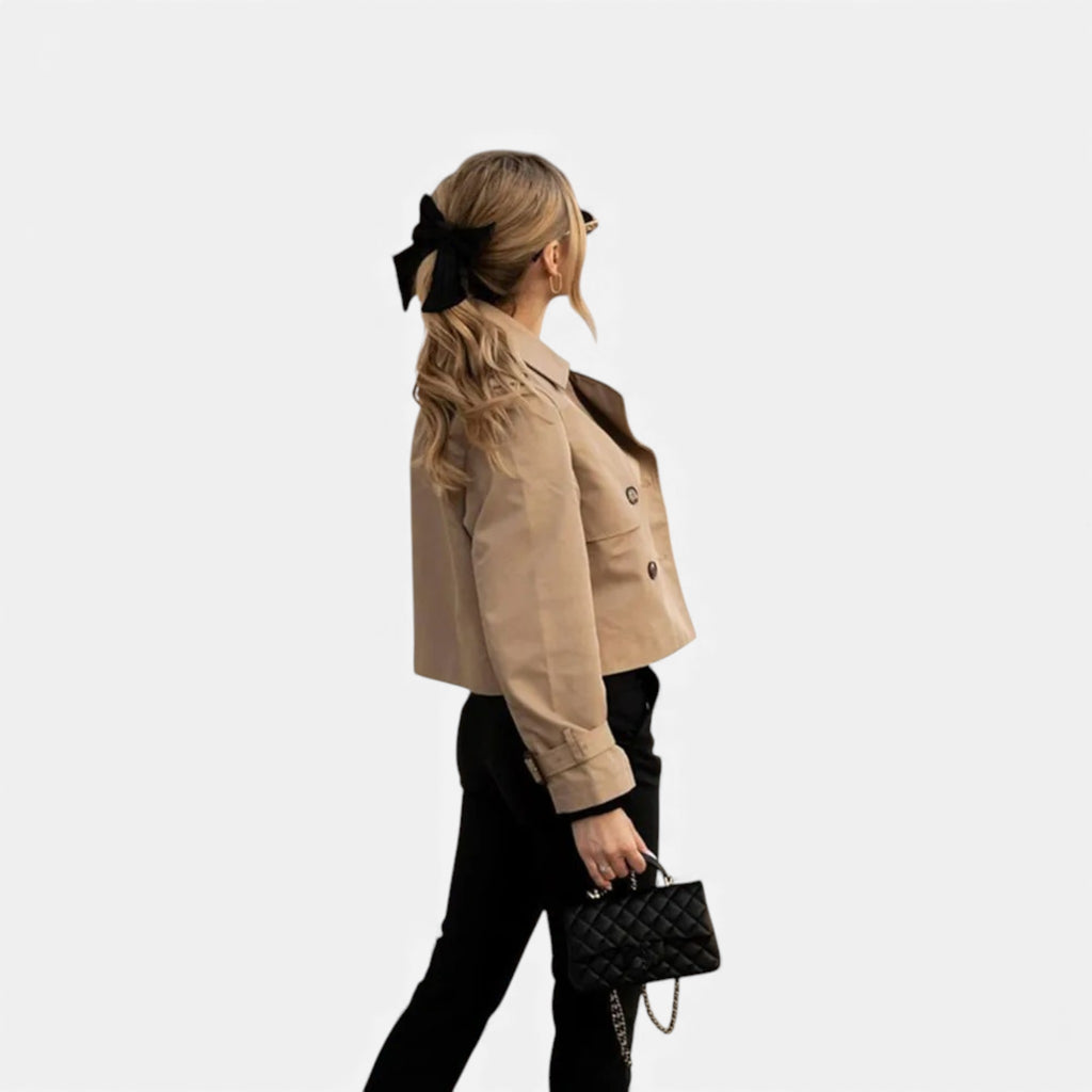 Luzeva | Women’s Heritage Trench Jacket Elegant Cropped Fit