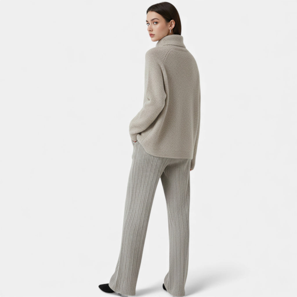 Luzeva | Women's High Neck Knit Sweater for Work Classic Comfort