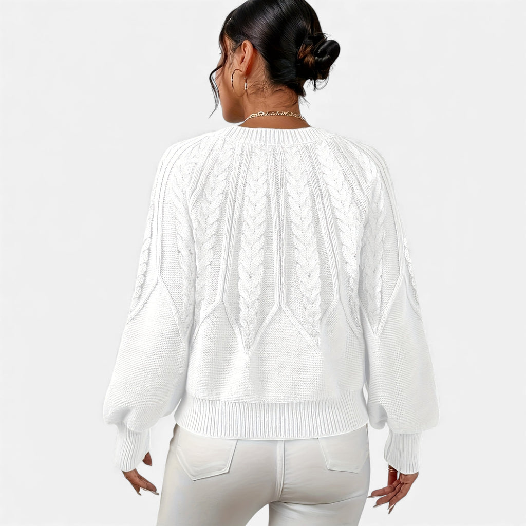 Luzeva | Women's Cable Knit Sweater Refined Fit Timeless Look