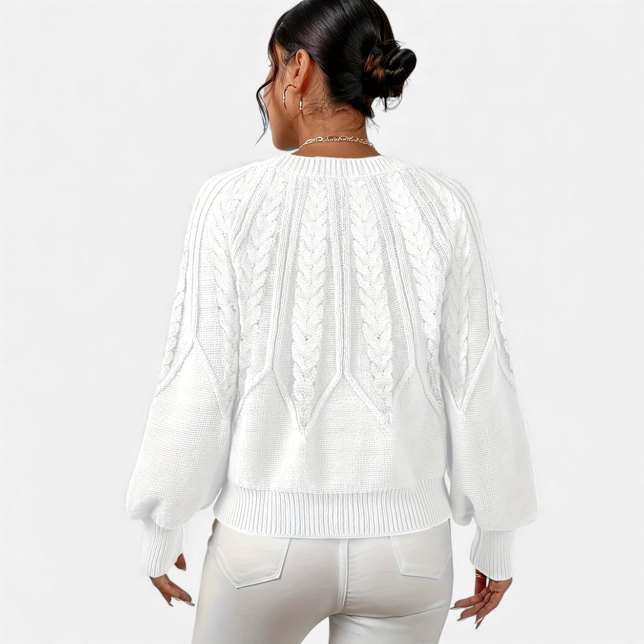 Luzeva | Women's Cable Knit Sweater Refined Fit Timeless Look