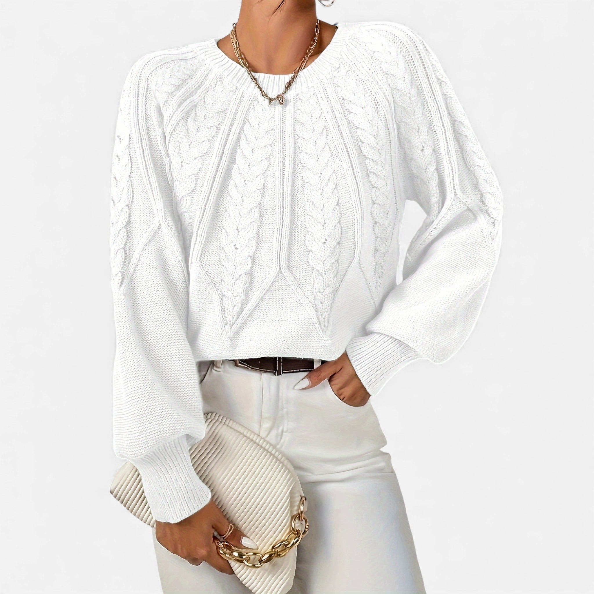 Luzeva | Women's Cable Knit Sweater Refined Fit Timeless Look