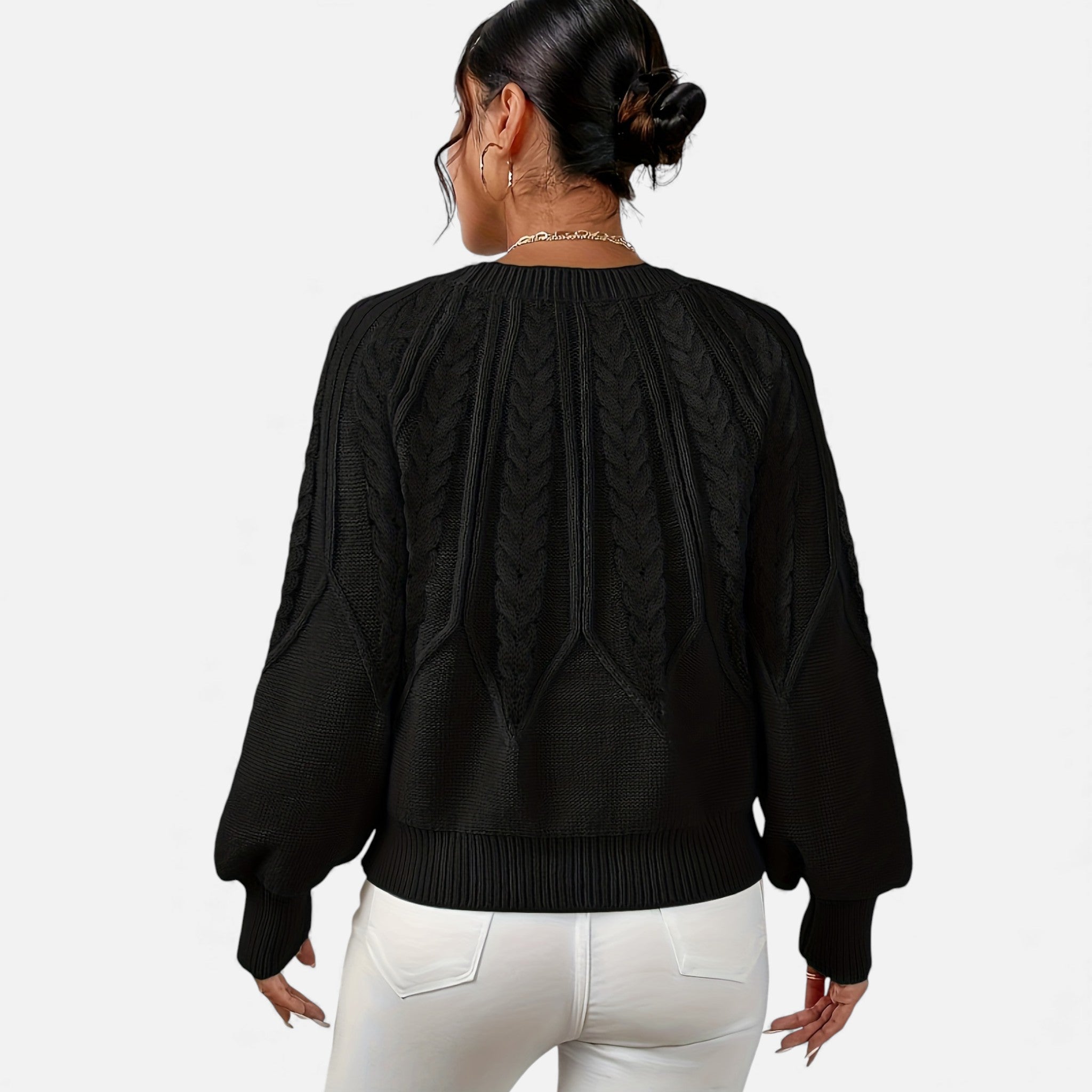 Luzeva | Women's Cable Knit Sweater Refined Fit Timeless Look