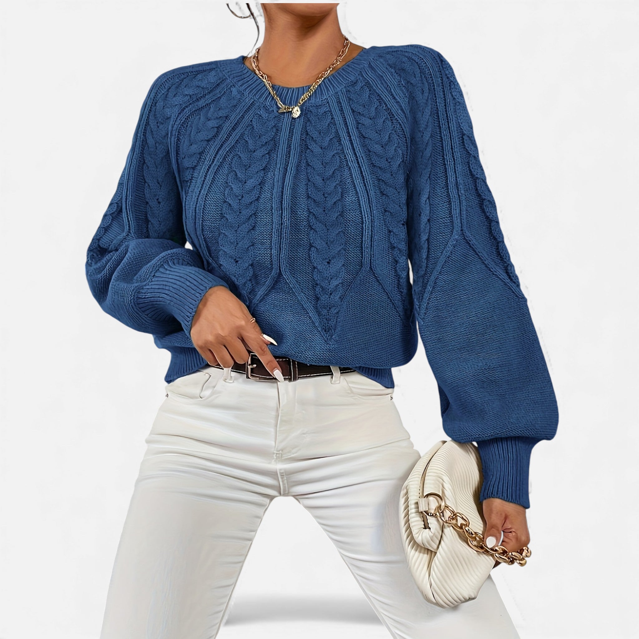 Luzeva | Women's Cable Knit Sweater Refined Fit Timeless Look